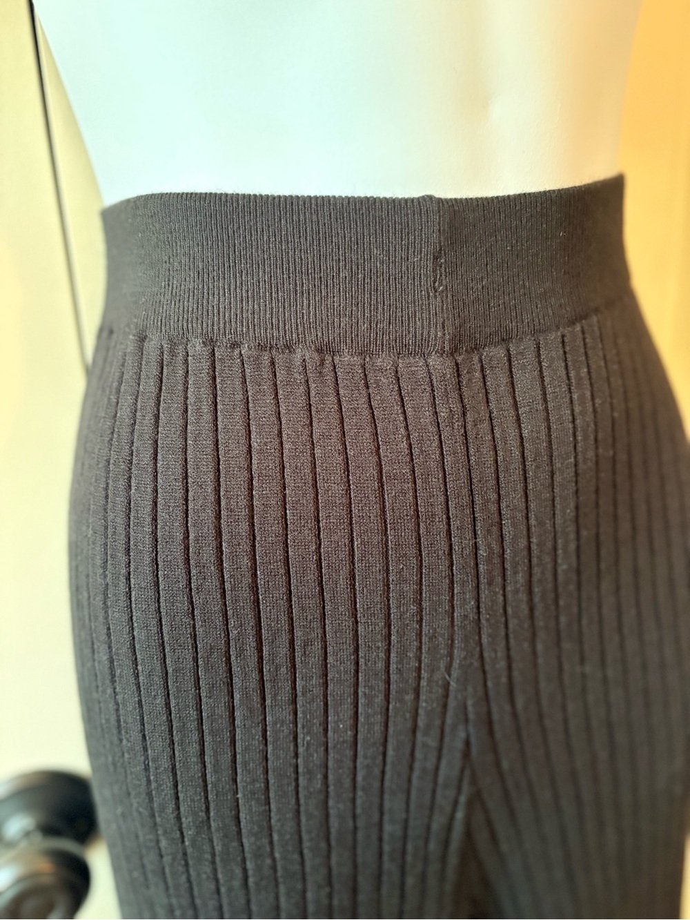 2pc knit Black Ribbed Wide-Leg Jumpsuit, size XL, very posh in person. - Picture 6 of 10